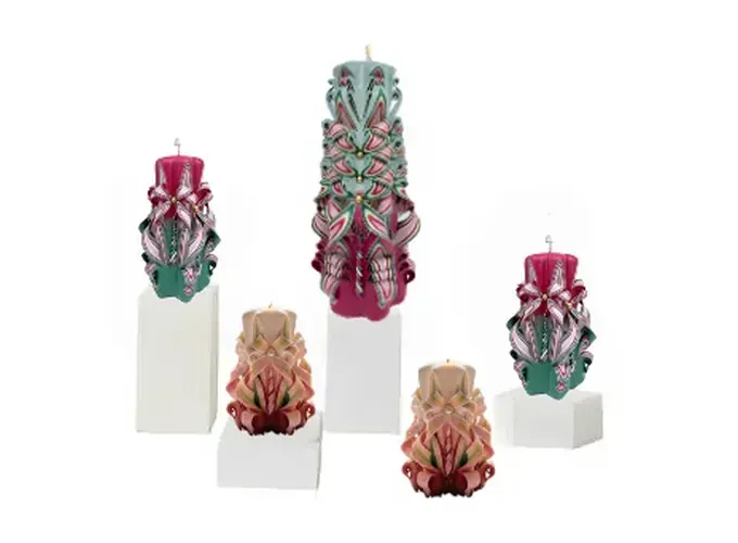 Hand-carved Christmas candles