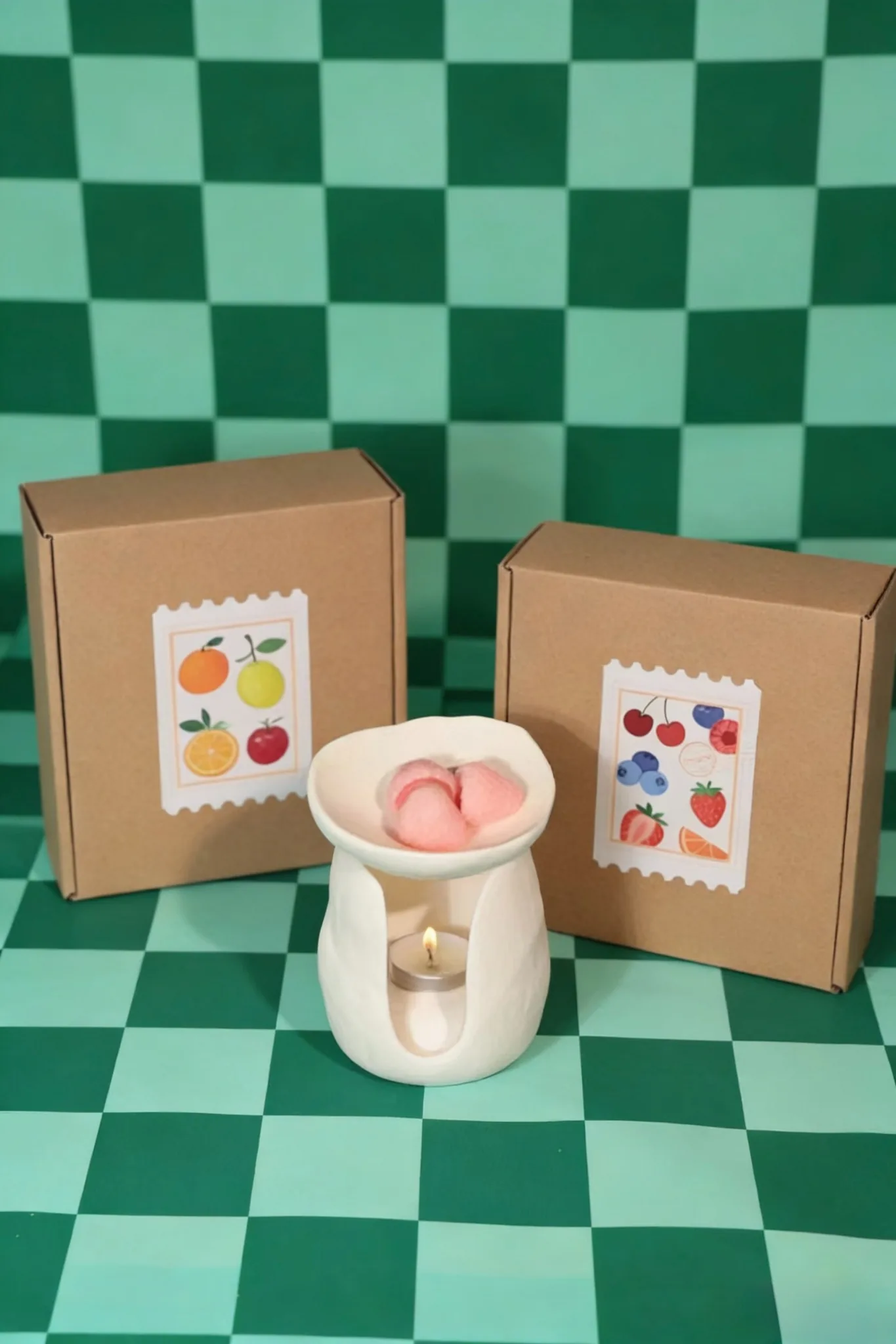 Fruit wax melts with warmer and packaging