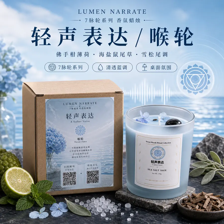 A Softer Voice Throat Chakra Candle
