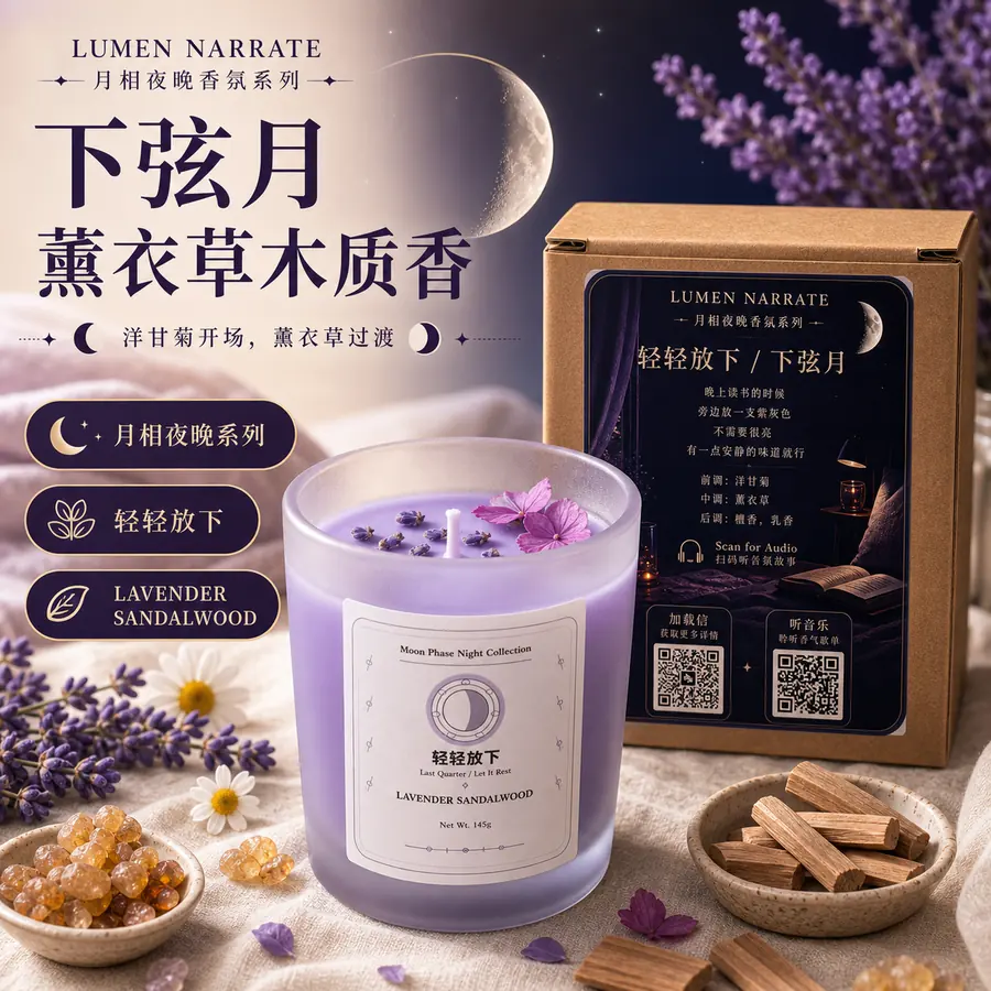 Let It Rest Last Quarter Moon Candle