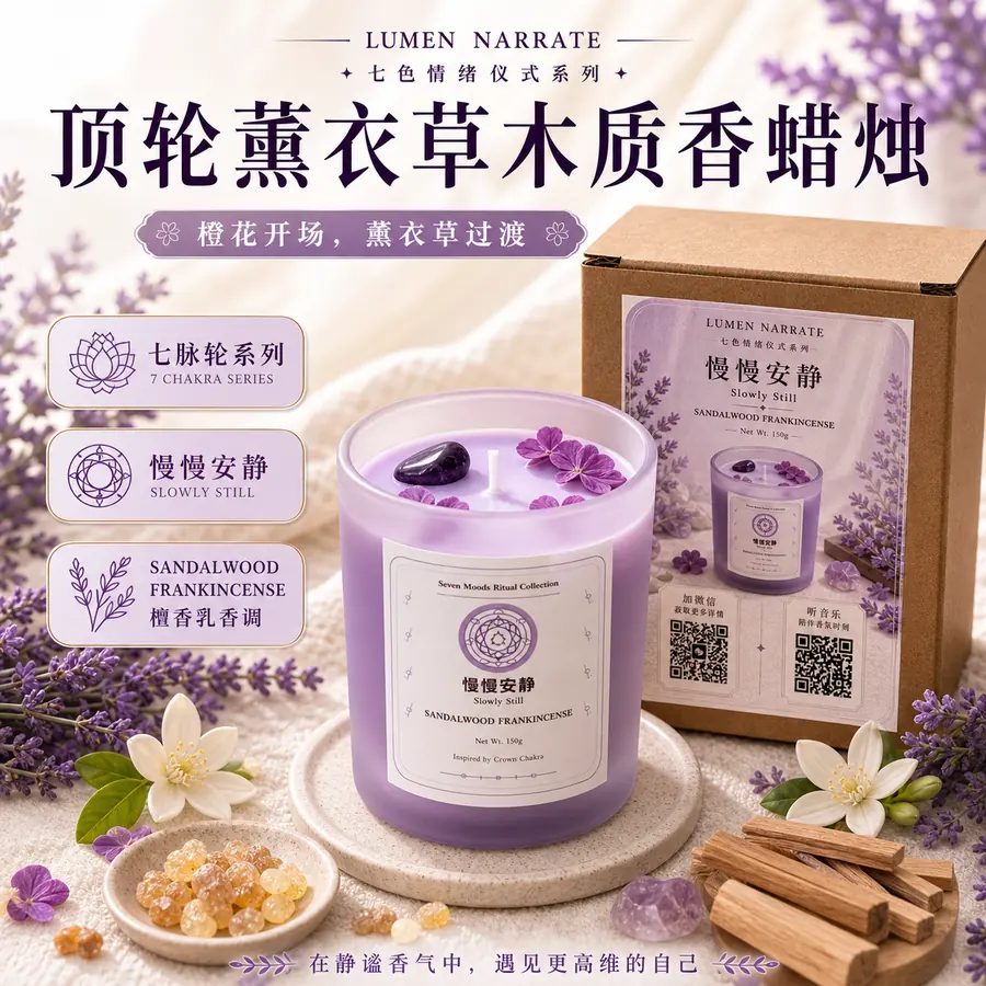 Slowly Still Crown Chakra Candle