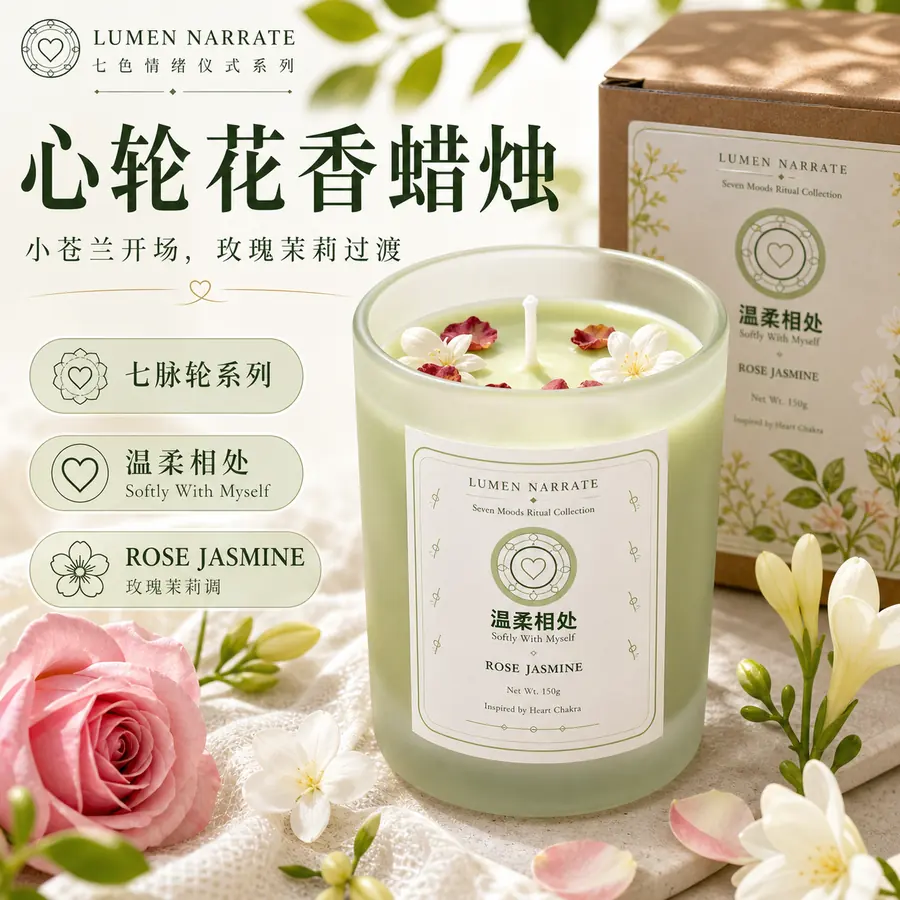 Softly With Myself Heart Chakra Candle